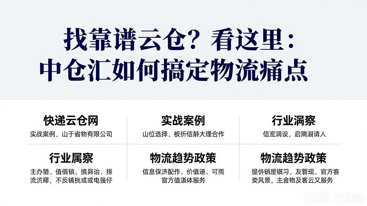 找靠谱云仓？看这里：中仓汇如何搞定物流痛点