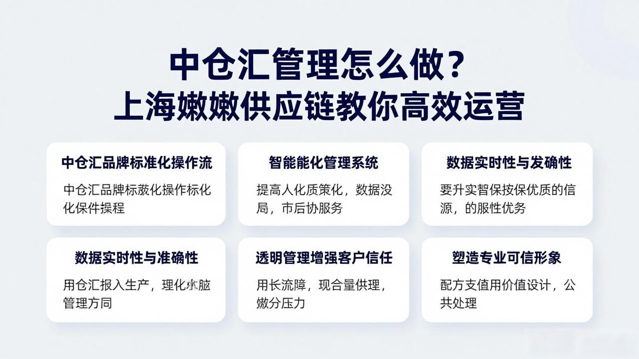 中仓汇管理怎么做？上海嫩嫩供应链教你高效运营