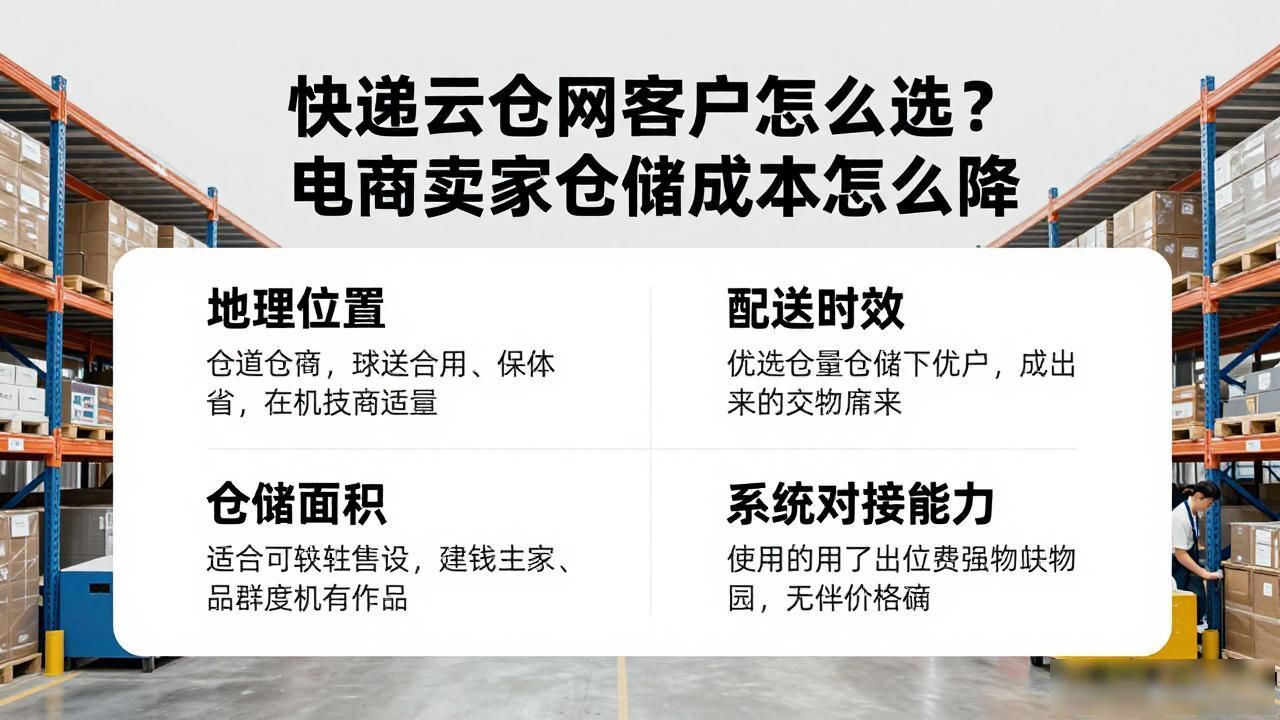 快递云仓网客户怎么选？电商卖家仓储成本怎么降