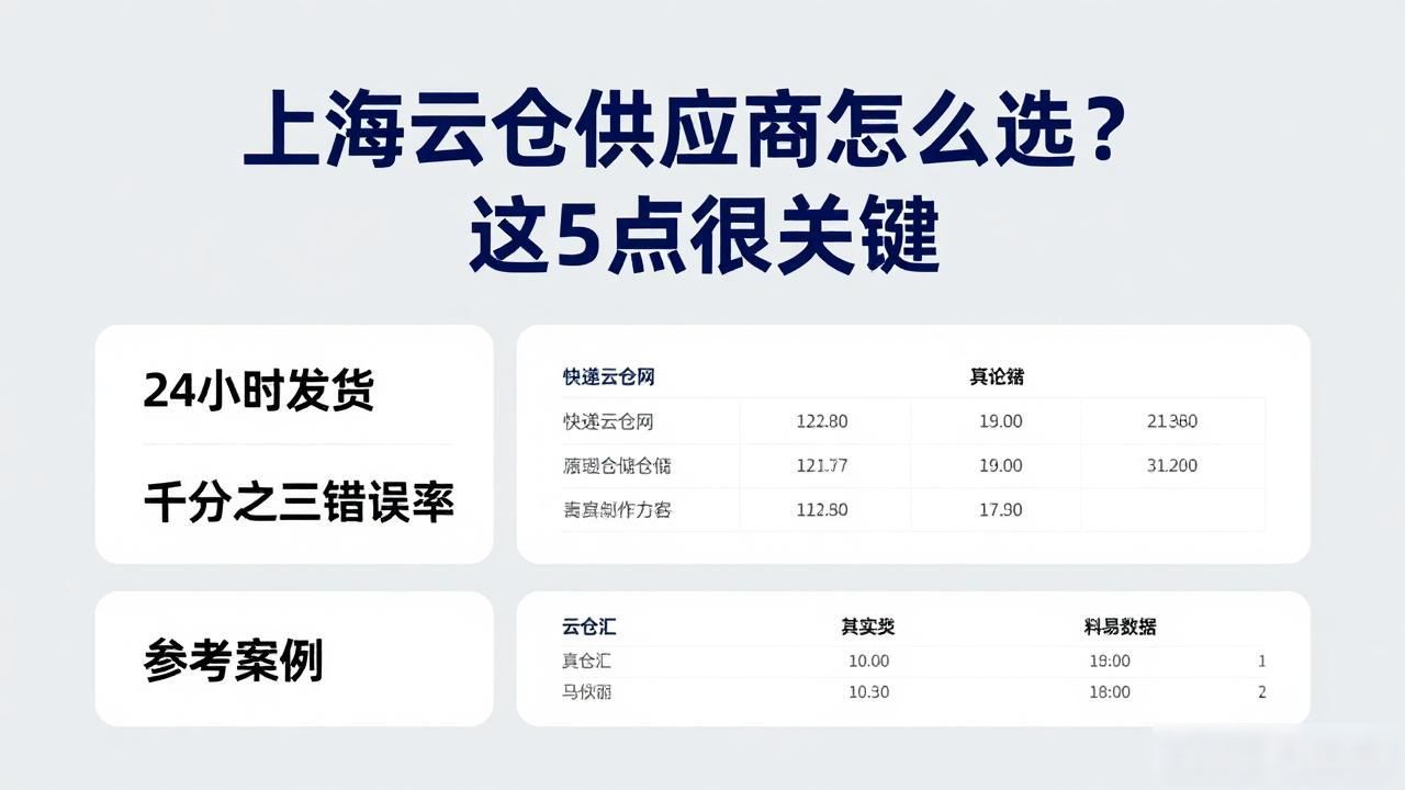 上海云仓供应商怎么选？这5点很关键