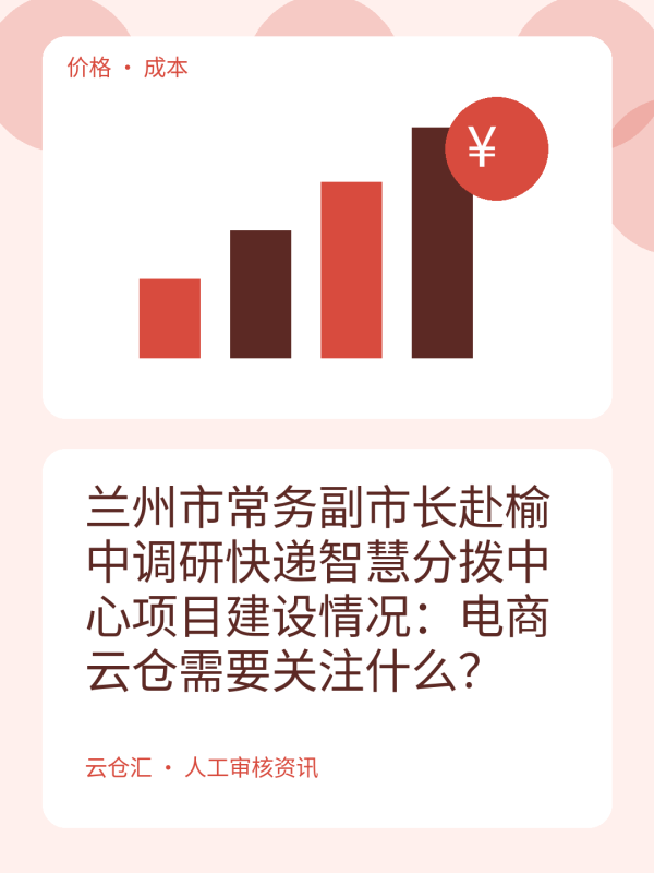 兰州市常务副市长赴榆中调研快递智慧分拨中心项目建设情况：电商云仓需要关注什么？